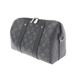 Louis Vuitton Eclipse Keepall City Bag Black Gray Monogram Shoulder Canvas